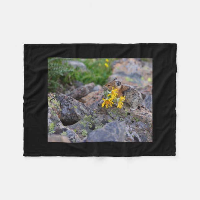 pika fleece blanket (Front (Horizontal))