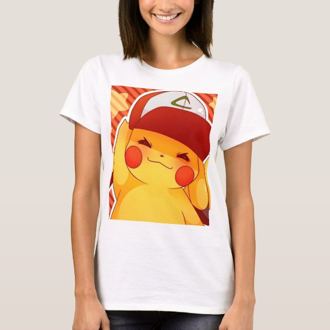 Pikachu Trainer Cap  T-Shirt (Front)