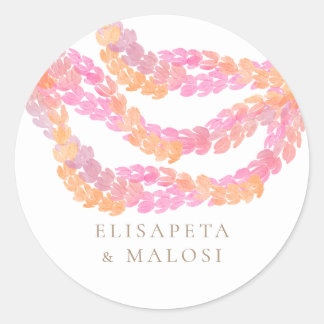 Pikake Wedding Classic Round Sticker
