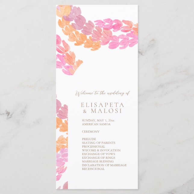 Pikake Wedding Menu (Front)