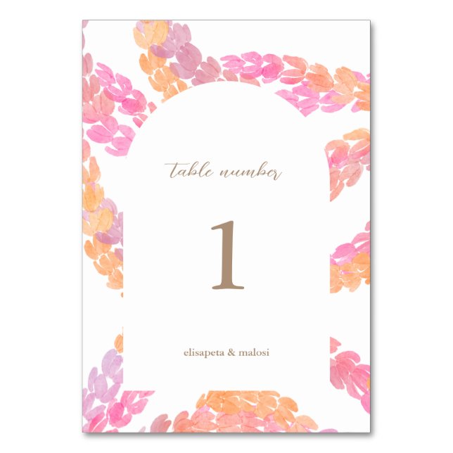 Pikake Wedding Table Number (Front)
