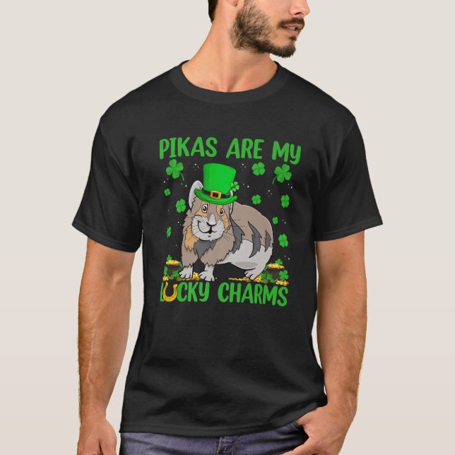Pikas Are My Lucky Charms Pika St. Patrick's Day T-Shirt (Front)
