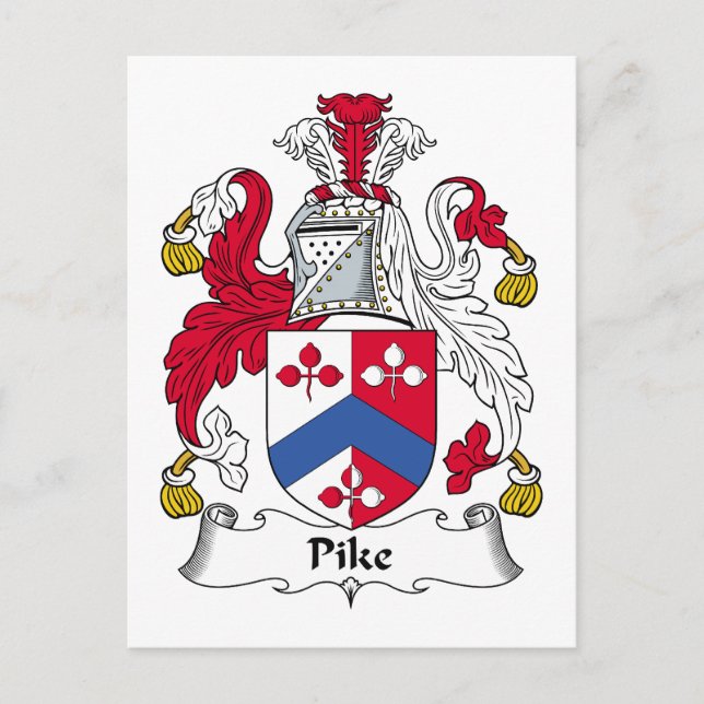 Pike Family Crest Postcard (Front)