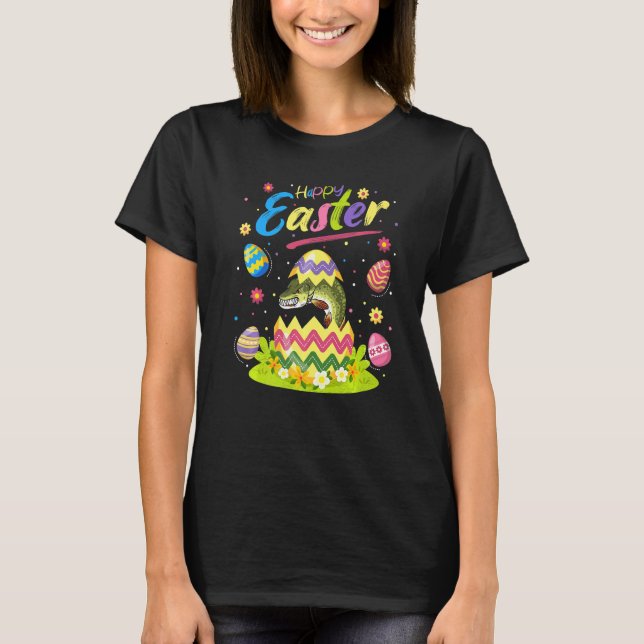Pike Fish  Easter Egg Pike Happy Easter T-Shirt (Front)
