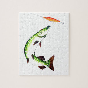 Pike fishing and fly fishing jigsaw puzzle