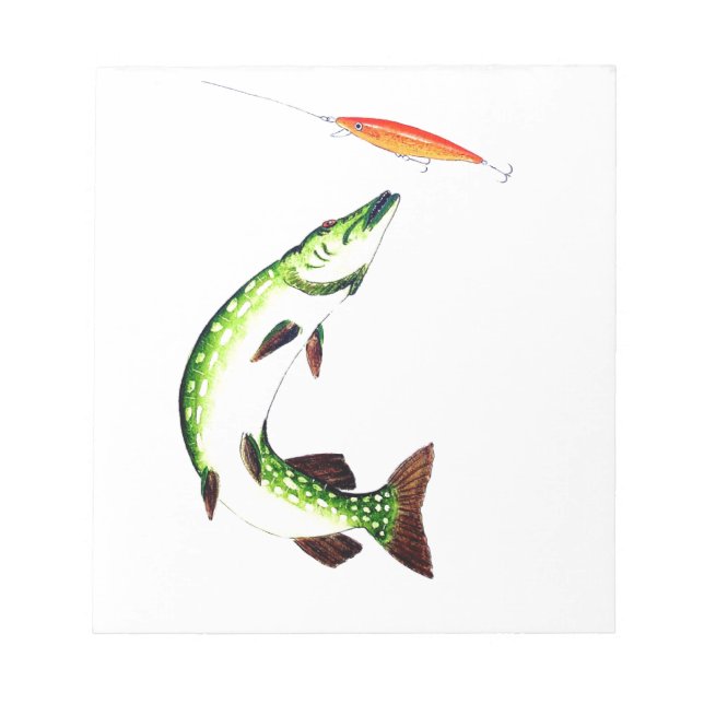 Pike fishing and fly fishing notepad (Front)