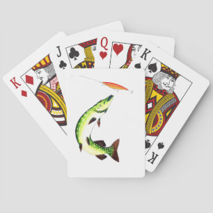 Pike fishing and fly fishing playing cards