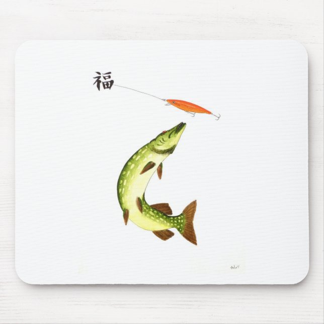 Pike fishing mouse mat (Front)