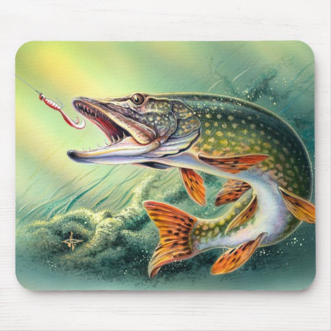 Pike Fishing Mousepad (Front)