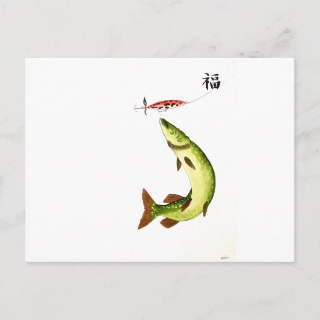 Pike Fishing Postcard (Front)