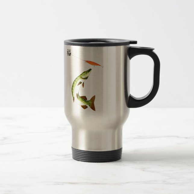 Pike fishing travel mug (Right)