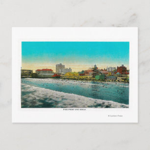 Pike Front and Long Beach, California Postcard