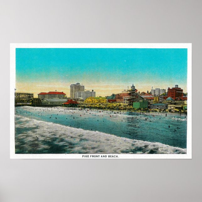 Pike Front and Long Beach, California Poster (Front)