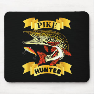 Pike hunter predator fisherman fishing lovers mouse mat