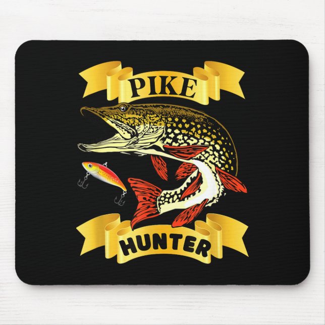 Pike hunter predator fisherman fishing lovers mouse mat (Front)