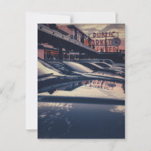 Pike Market Centre Seattle and Reflections   Postcard