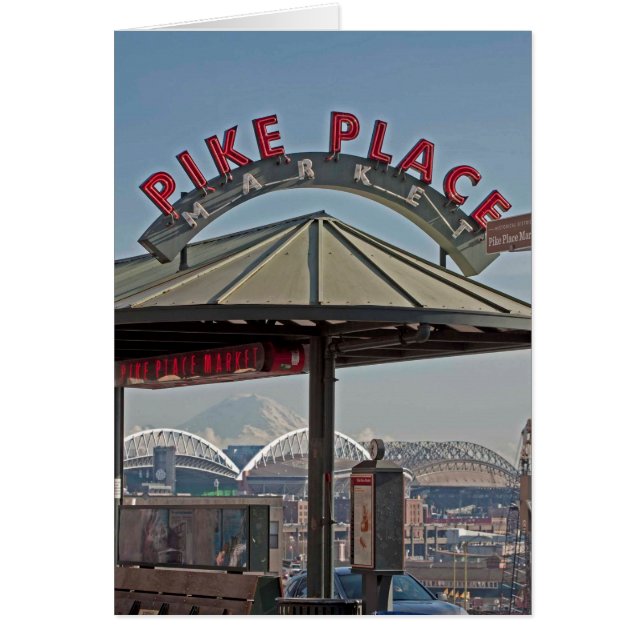 Pike Place Market Mount Rainier Frameable Art Card (Front)