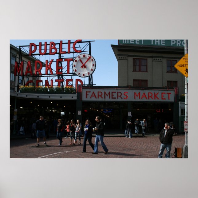 Pike Place Market, Seattle Washington Poster (Front)