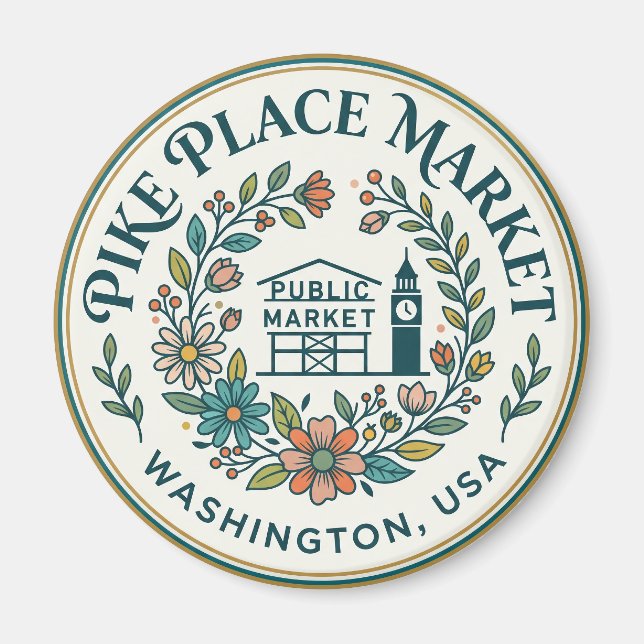 Pike Place Market Washington Magnet (Front)