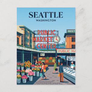 Pike Place Market Washington Postcard