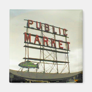 Pike Place Public Market in Seattle, WA Fish Bowl Magnet