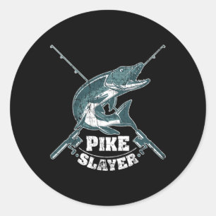 Pike Slayer Fishing Fisherman Northern Pike  Classic Round Sticker