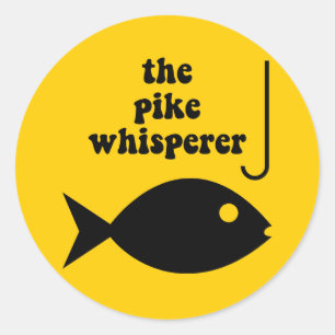 pike whisperer fishing classic round sticker