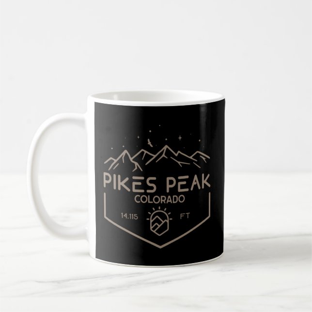 Pikes Peak 14115 Ft Colorado Mountains Coffee Mug (Left)