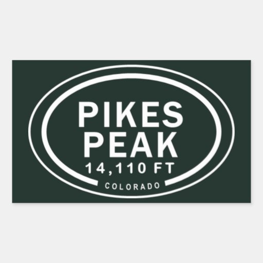 Image of Pikes Peak 14,110 FT Colorado Rocky Mountain Rectangular Sticker