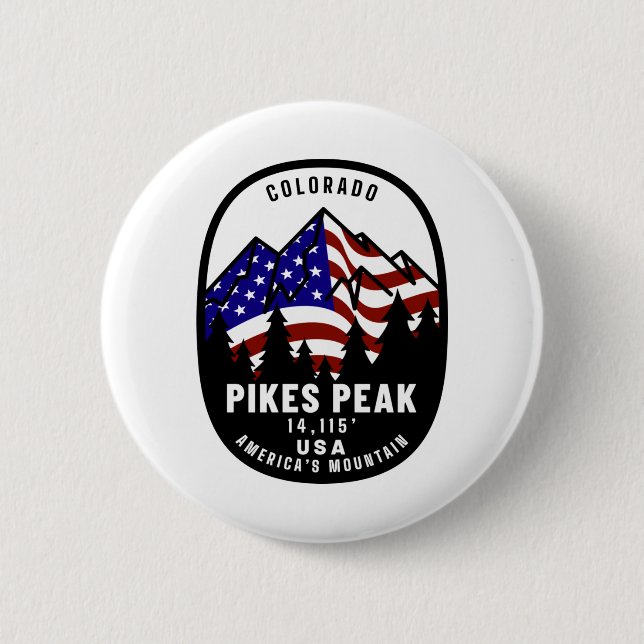 Pikes Peak Americas Mountain 6 Cm Round Badge (Front)