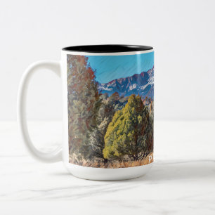 Pikes Peak at Garden of the Gods Two-Tone Coffee Mug