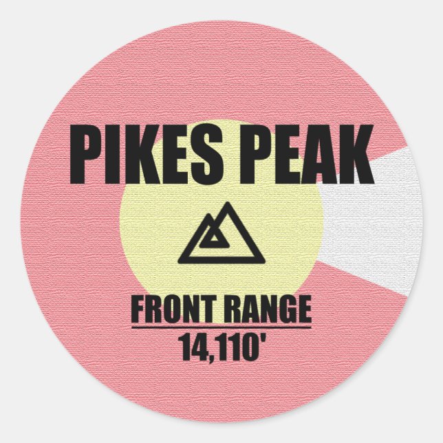 Pikes Peak Classic Round Sticker (Front)