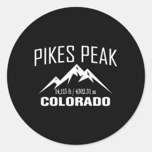 Pikes Peak Colorado Climbing Summit Club Outdoor Classic Round Sticker