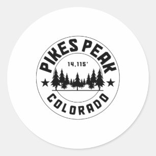 Pikes Peak Colorado Co. Uni-adults Grey Cotton 50% Classic Round Sticker