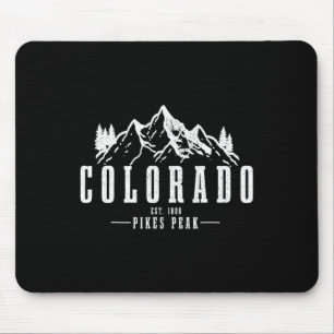 Pikes Peak Colorado Est. 1806 Vintage Mountains Us Mouse Mat