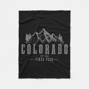 Pikes Peak Colorado Est T Shirt Fleece Blanket