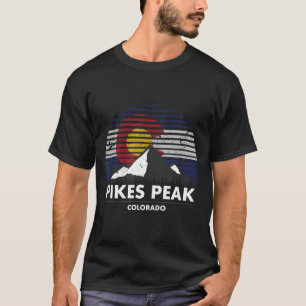 Pikes Peak Colorado Flag - Mountain Adventure T-Shirt
