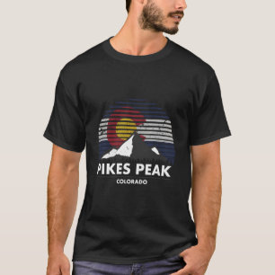 Pikes Peak Colorado Flag Mountain Adventure T-Shirt