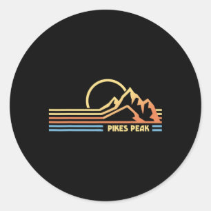 Pikes Peak Colorado Hiking Hiker Climbing Classic Round Sticker
