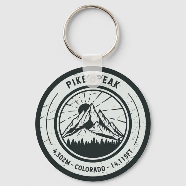 Pikes Peak Colorado Hiking Skiing Travel  Key Ring (Front)