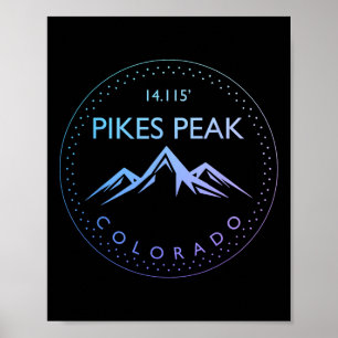Pikes Peak Colorado Rocky Mountains Climbing Souve Poster