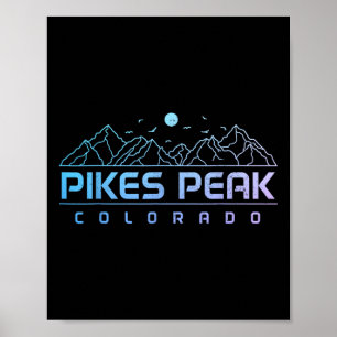 Pikes Peak Colorado Rocky Mountains Climbing Souve Poster