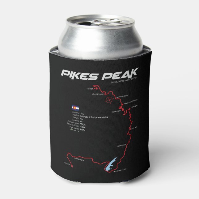 Pikes Peak Colorado USA Route 01 Can Cooler (Can Front)