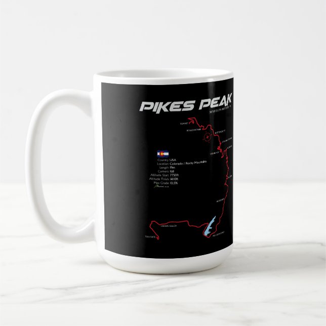 Pikes Peak Colorado USA Route 01 Coffee Mug (Left)