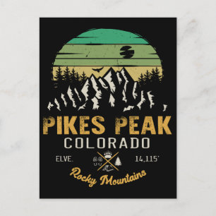 Pikes Peak Colorado Vintage Camping Souvenirs Postcard