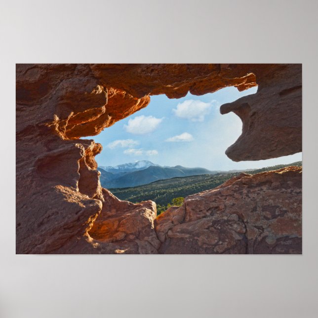 Pikes Peak Framed, Colorado Poster (Front)