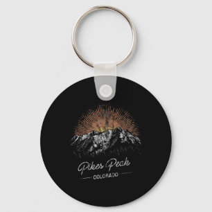Pikes Peak Mountains Colorado Hiking Outdoors Vint Key Ring