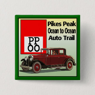 Pikes Peak Ocean to Ocean Auto Trail 15 Cm Square Badge