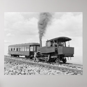 Pikes Peak Railway, 1900. Vintage Photo Poster