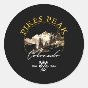 Pikes Peak Retro Vintage Apparel - Pikes Peak Souv Classic Round Sticker
